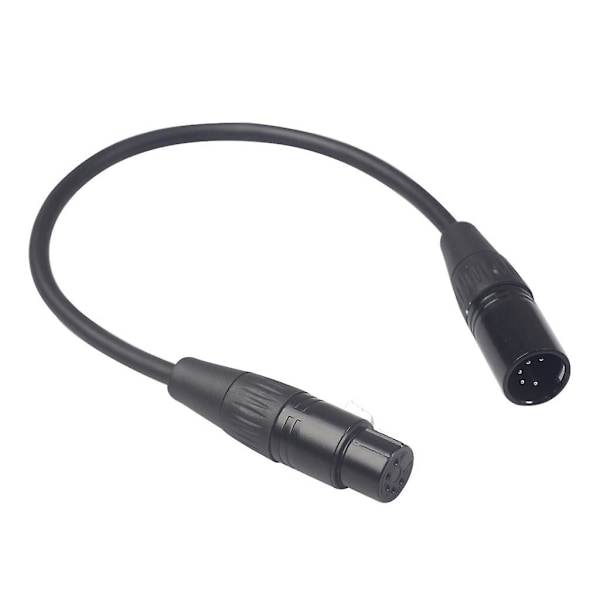 Sort 5-polet XLR-han til 5-polet XLR-hun lydkabeladapter Xk1075 0,3 m