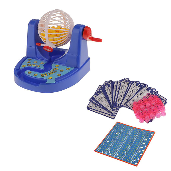 Sjovt Mini Bingo Spil Bingo Kort Kugle Chip Maskine Sæt Familie Fest Børn Gave