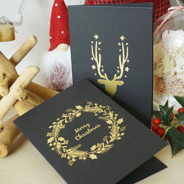 12 lykønskningskort snenat, send kuvert, juletræ Chr
