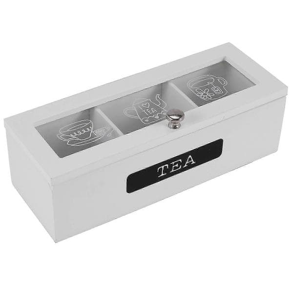 3 Fack Bambu System Te Påse Förvaringslåda Smyckeskrin Te Box Organizer Trä Sockerpaket