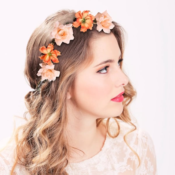 5 st blomsterkransar pannband blomsterpannband för kvinnor flickor, flerfärgade blomsterhårkrans blomsterhuvudbonader festivalhårtillbehör