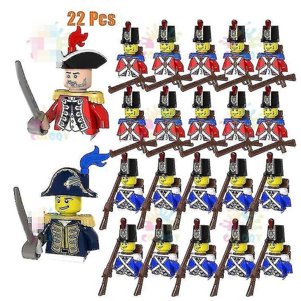 Ww2 Military Imperial Navy Soldier Building Blocks Red Blue Numbers Bricks Educational Toys
