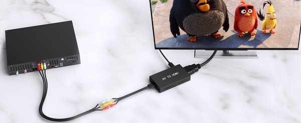 AV til HDMI HD-videoadapter, RCA til HDMI-omformer, kompositt støtter 1080p conector AV hembra