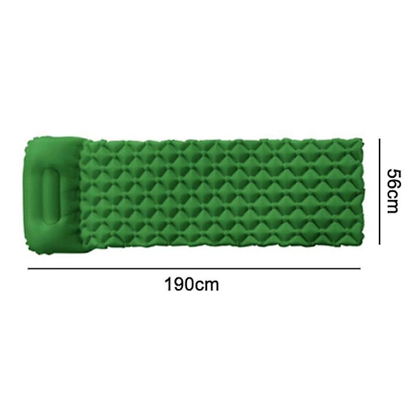 Ultralight-makuupussi sisäänrakennetulla tyynyllä, ilmatäytteinen retkeilypatja green