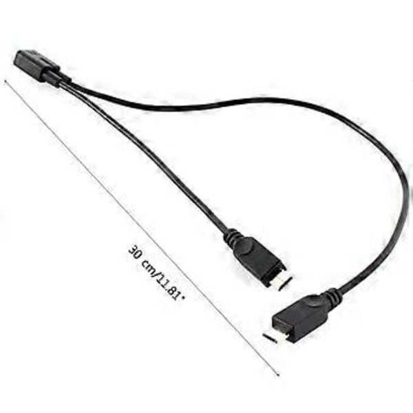 Micro USB Hun 1 til 2 Micro USB Han Splitter Forlængerladekabel Ledning til Opladning & Dataoverførsel USB-Tilbehør