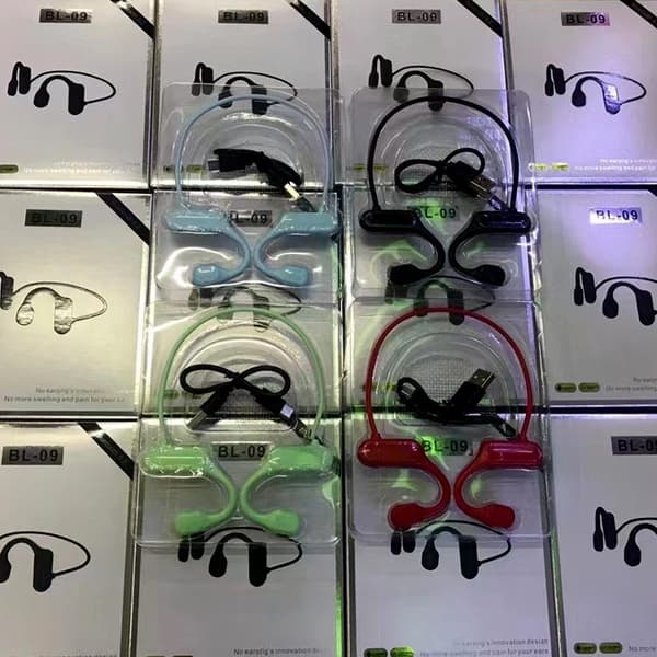 Wireless Bone Conduction Sports Headphones Bl09 Model Bluetooth 5.2 Headset for Workout Running Driving Red Red
