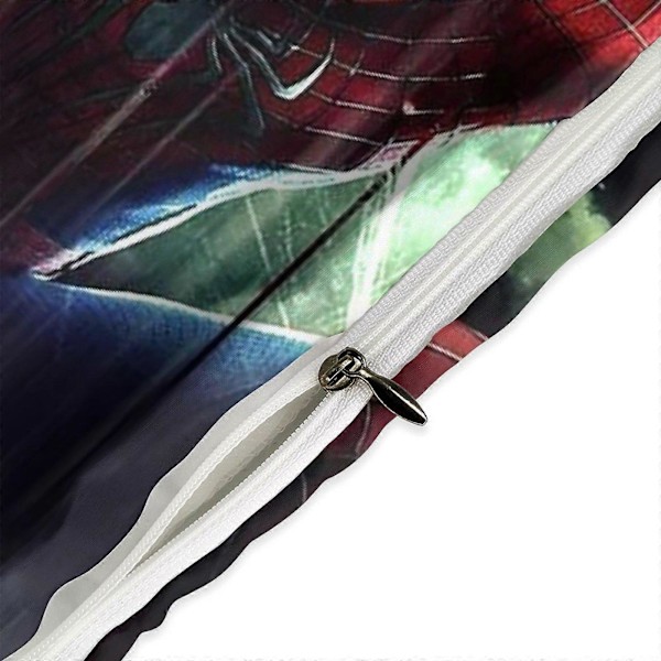 v275 Spider-Man 3-delt dobbeltsengesæt - Inkluderer 1 enkelt dyne og 2 pudebetræk - Falmebestandig mikrofiber - Spider io275 135x200cm 53x78in
