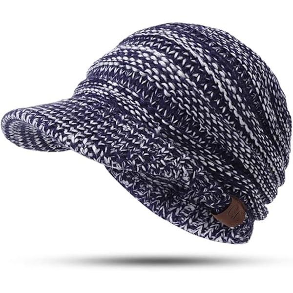 Vintervarma hästsvansmössor Navy White