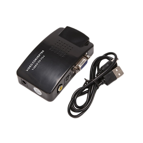 AV till VGA-adapter RCA VGA-omvandlare PC RCA Komposit S-video AV-ingång till PC VGA LCD-utgång Konverter