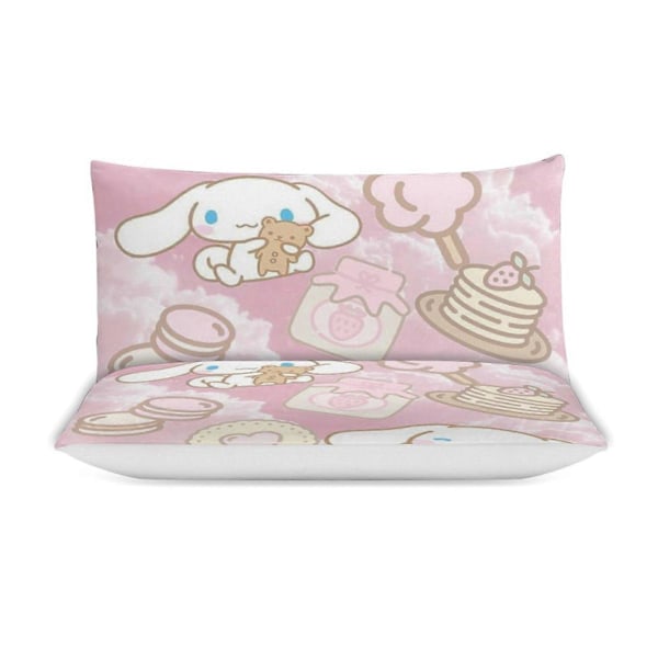 v127 Cinnamoroll 3-delt Twin Sengesæt - Inkluderer 1 Enkelt Dyne og 2 Pudebetræk Sengelinned - Falmebestandig Mikrofiber - Cinnamoroll io127 135x200cm 53x78in