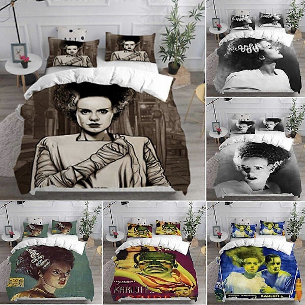 v4864 Sängkläder Bride of Frankenstein Påslakanset Sängkläder Örngott Sängkläder IU4864 135x200cm 53x78in