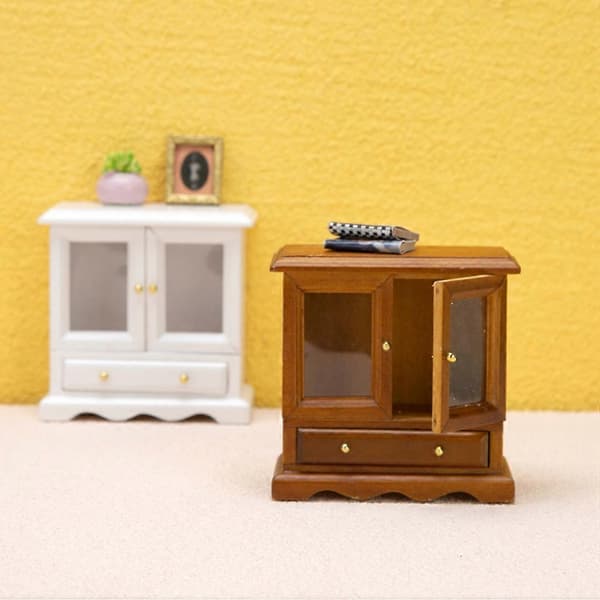 Miniatyr dukkehus bokhylle treskap til dekorasjon
