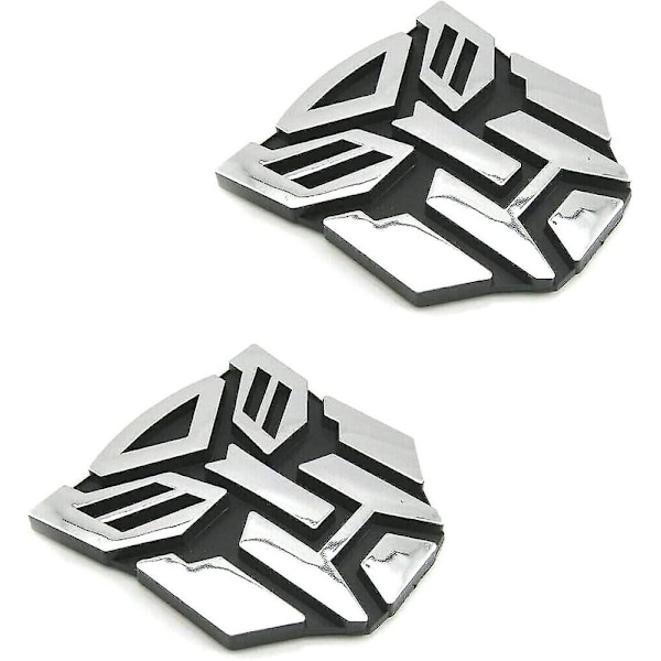 Par Autobot-klistermærker i kromfinish PVC Auto-emblem Transformers Autobot-biltilbehør (hs)