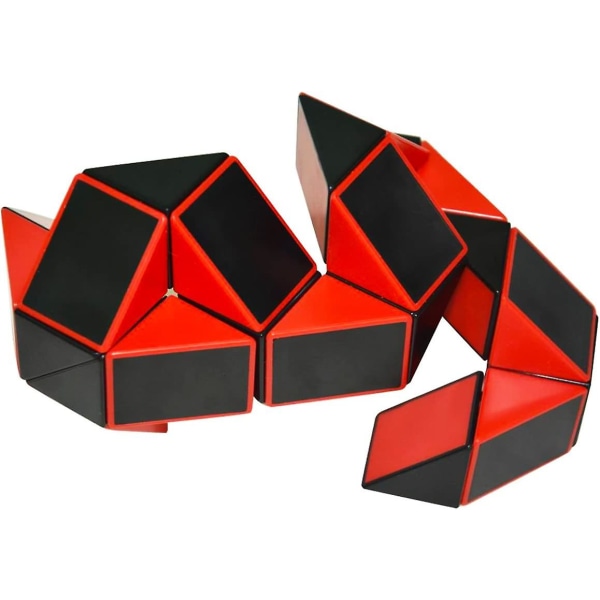Snake Pussel, 24 delar Snake Magic Cube Twist Toy för vuxna och barn Black Red