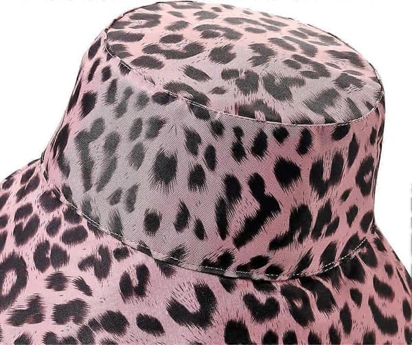 Dame foldbar leopardmønstret bøllehat sommer bomuld solhatte