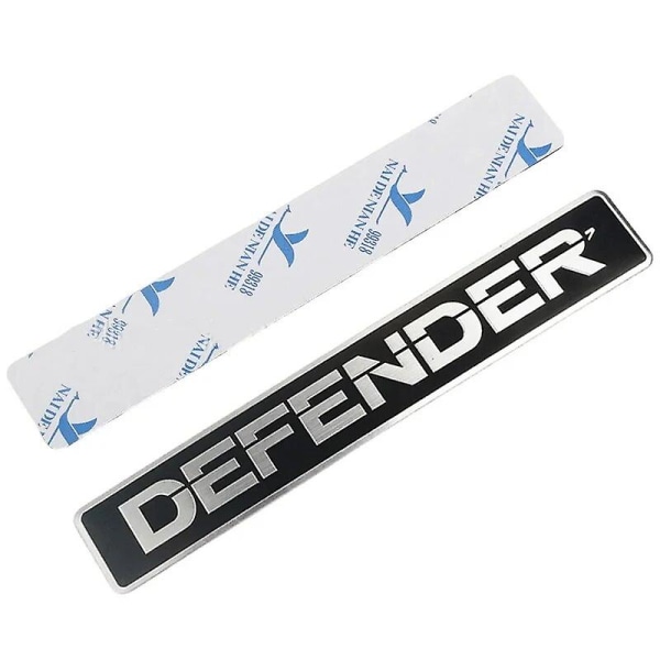 Alumiiniseos Defender -logo Auton etumerkki Tarra Takaluukun merkki Tarrat Land Rover Defender 90 110 Tarvikkeet black