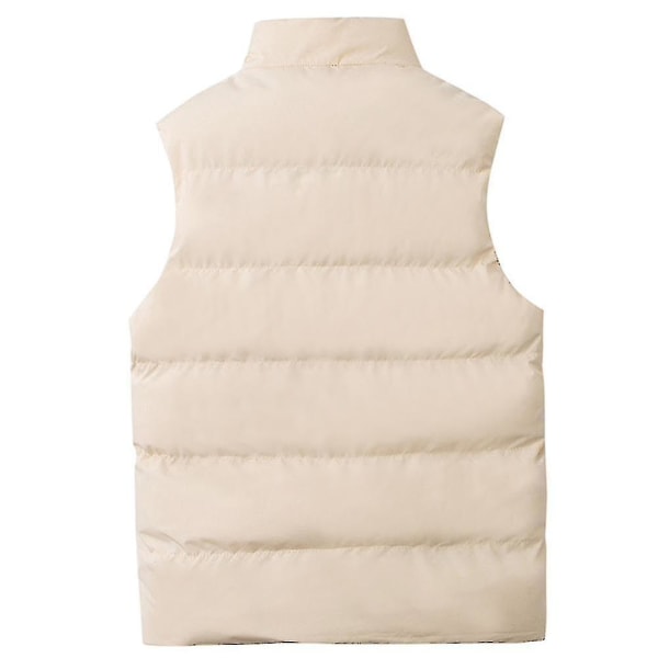 Herre letvægts pakkebar puffer dunvest ærmeløs quiltet jakke frakke (2xl, beige)