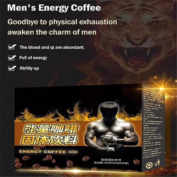 Energikaffe för män-svart Maca Energikaffe för män, snabb Maca-kaffe för män, Maca-kaffepulver, öka energi och styrka 2 boxes of 20 packs