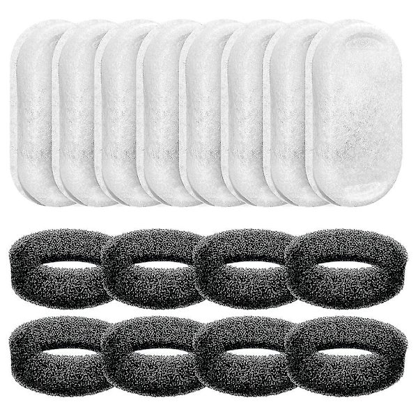 Kattvattenfontänfilter för 108Oz/3.2L och 67Oz/2L Justerbart Vattenflöde Husdjursvattenfontän, Katt white  black