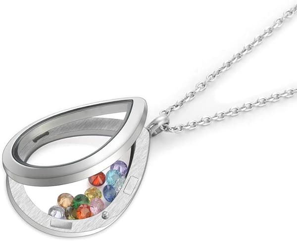 Dråbe/Hjerte Flydende Charm Memory Locket Halskæde - 316 Kirurgisk Rustfrit Stål Spænde Lukning