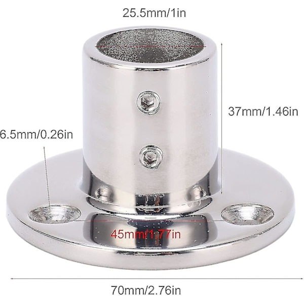 Rundt rekkverk, rustfritt 316 rustfritt stål rekkverkbeslag for 25mm/1\"(90) rør