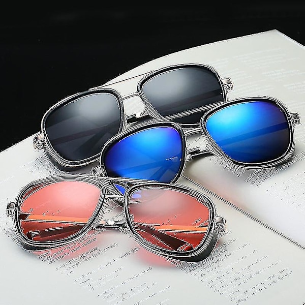 Iron Man 3 Matsuda Tony Stark Aurinkolasit Miehet Rossi Päällyste Retro Vintage Designer Aurinkolasit Oculos Masculino Gafas Del Uv400(9-xy62-c7)