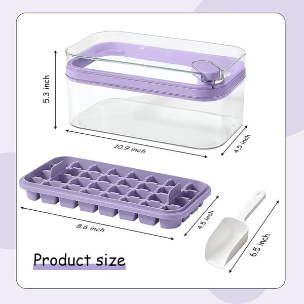 SDIGV Isbitsbricka med Lock och Behållare, 2-pack för Frys, 64 st Isbitsform (Grön) Purple