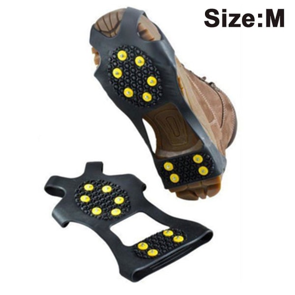 Ice Cleats, Ice Grippers Traction Cleats Shoes And Boots Rubber Snow Shoe Spikes Crampons With 10 Steel Studs Cleats Prevent Outdoor Activities From W M