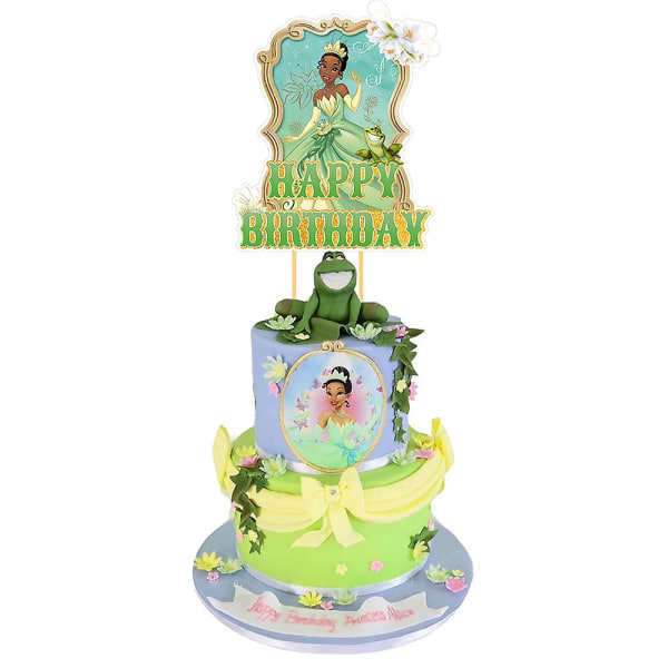 Princess Tiana temafestdekorasjoner, Princess And The Frog festartikler inkluderer banner, ballonger, kakepynt, gaver