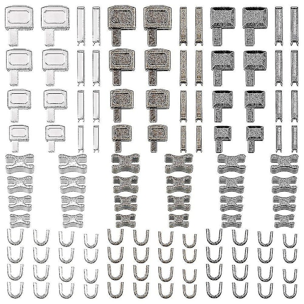 120 stycken metallblixtlås huvudreglage, 4 storlekar blixtlås bottenreglage hållare insättningsnål, blixtlås Sto
