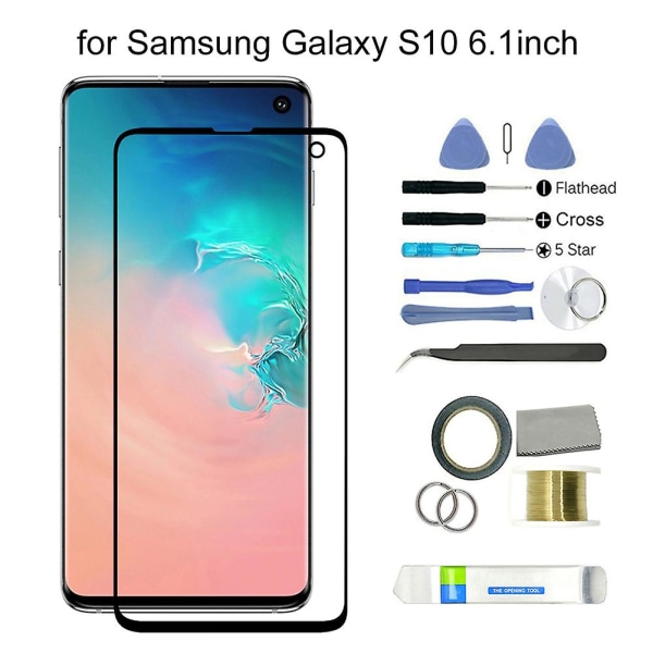 Hiborth ersättningsmonteringssats för glasskärm till Samsung Galaxy S10 SM-G973F G973 for Galaxy S10