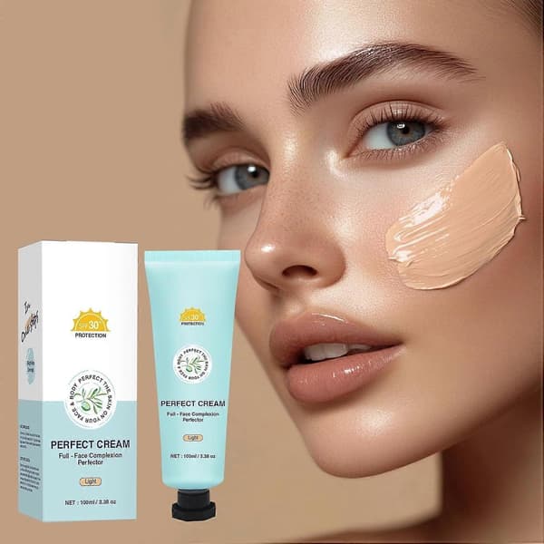 Supreme Creme All Over Complexion Perfector Långvarig Full Täckande Concealer Krämfoundation, Vattentät Överföringsresistent Medium