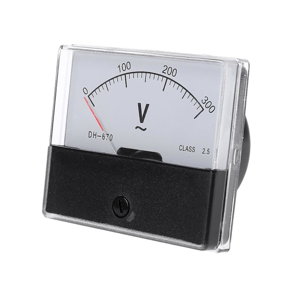 Analog Voltmeter Panel Pointer Volt Spänningsmätare Mätare Ac 0-300v 68mm/2.7in White Other