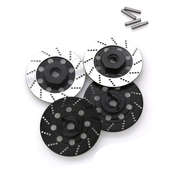 4 stk. Metallbremseskive Hjul Felg Boks Metall Hex Adapter 12mm for 1/10 Sakura D4 On-Road Racing RC Bil black