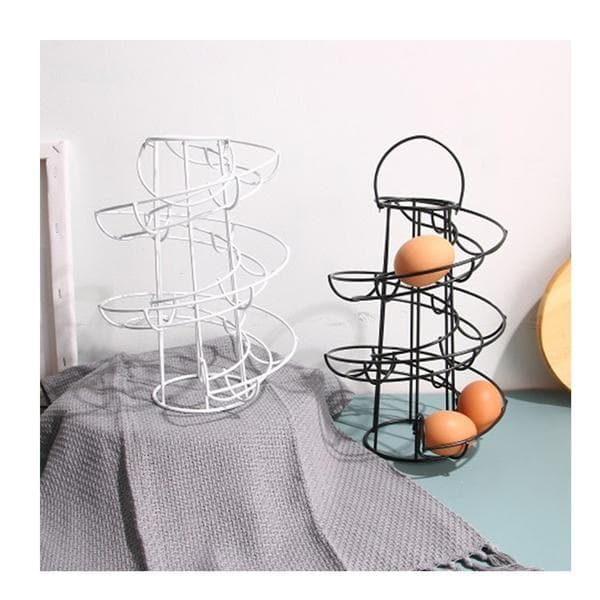 Egg Dispenser Spiral Storage, Metal Iron Spiral Egg Holder Egg Rack