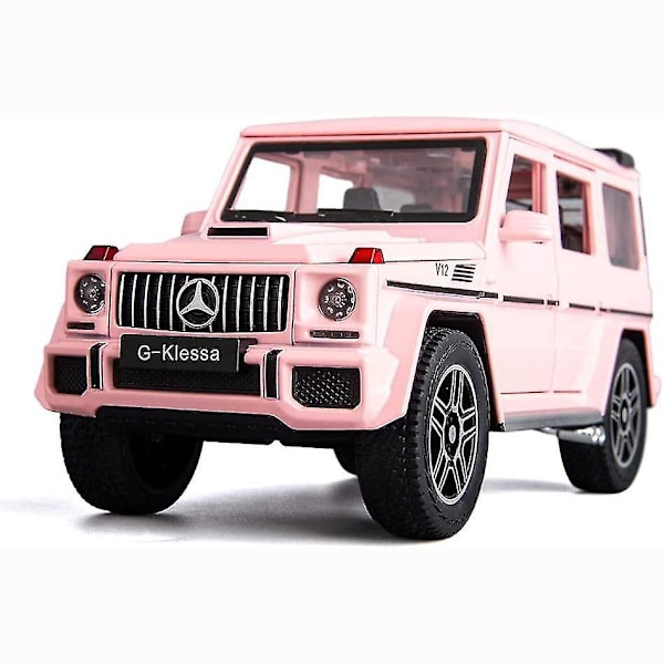 1/24 Benz G63 Amg malliauto, sinkkiseoksesta valmistettu vetämällä taaksepäin leluauto pink