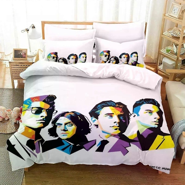 v307 Lakanat Uusi Arctic Monkeys -vuodevaatesetti Yhden hengen parivuode Täysi Queen King Size -vuodevaatesetti Aikuisten lasten makuuhuoneen pussilakanasetti lakanasetti 3-osainen vuodevaatesetti 200x200cm 78x78in