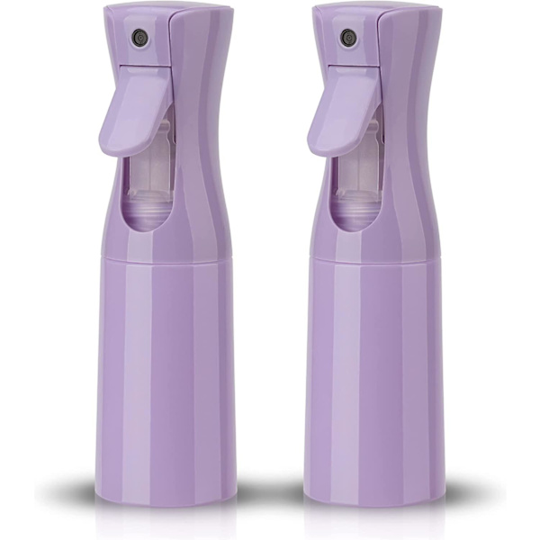 Jatkuva suihkepullo 6,8 unssia/200 ml (violetti-2 pakkausta), sumutinpullo hiuksille, hienojakoinen vesisuihkepullo kampaamoille, hiustenmuotoiluun, kasveille, iholle