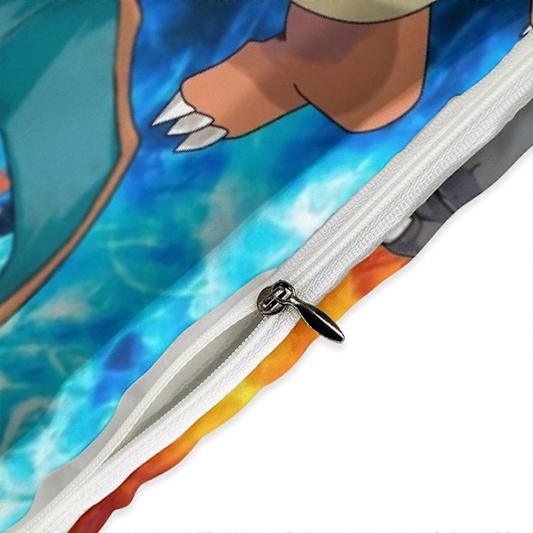 v108 Sengesett Pokmon Charizard 3-delt sett Full/Queen Size - Vendbare mikrofiberdyner med putetrekk Mykt lett sengeteppe C 135x200cm 53x78in