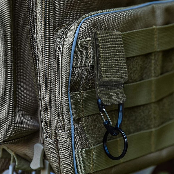 4 stk. Hengekarabinerkrok Nylon Vevbånd Trekant Spenne Stroppklips for Ryggsekk ArmyGreen