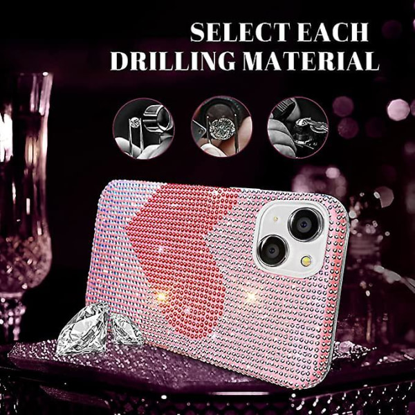 Etui til Iphone 14-serien Bling Luksus Glitter Diamant Krystall Kjærlighet Hjerte iphone 14 promax