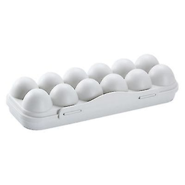 12 Mesh äggförvaringslåda, äggställ i plast, ägglåda med lock, färskförvaringslåda för ägg Grey