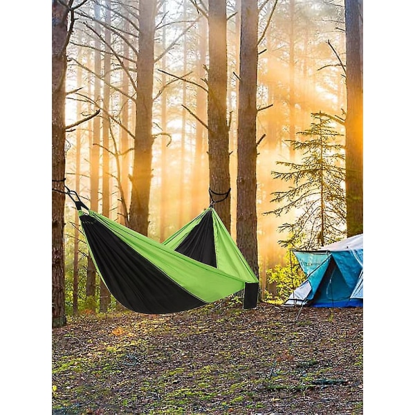 Dobbel Camping Hengekøye, Bærbar Lett Nylon Fallskjerm Hengekøyer For Hage Gårdsplass Fritid Henging, 275x140cm - Jxlgv