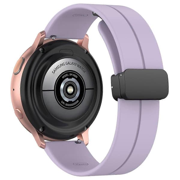 xDfind Fladhoved Rille Foldbar Sort Spænde Silikone Urrem Purple 20mm