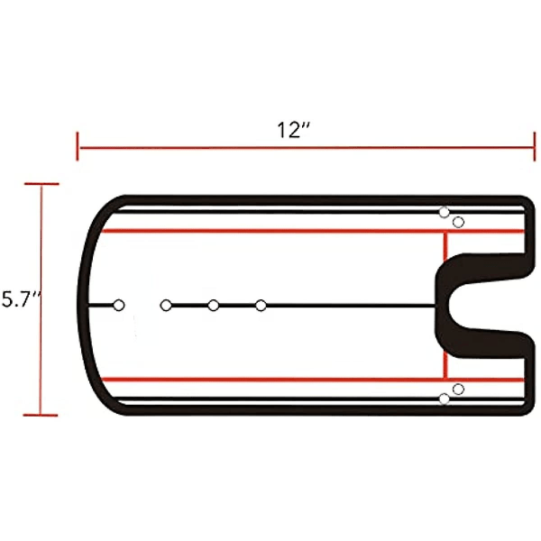 Golf Putting Alignment Mirror, Portable Golf Putting Training Aid 12 X 6 For Outdoor Golf Putting Practice Black red