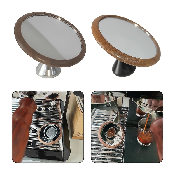 Espresso Refleks Speil Multi-vinkel Roterbar Stabil Base Rustfritt Stål Espresso Hjelpemiddel Speil Flyt Hastighet Observasjon Gadget Kjøkken Rekvisita Black B