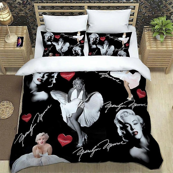 v5090 Sängkläder Vackra Flicka Marilyn Monroe Tryckt Påslakanset Sängkläder IU5090 135x200cm 53x78in