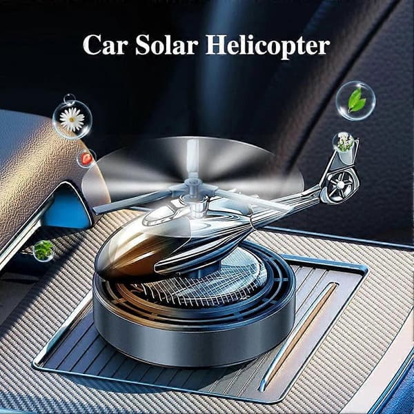 Helikopter Solar Bil Luftfrisker Rotation Aromaterapi Bil Diffuser P black/one size