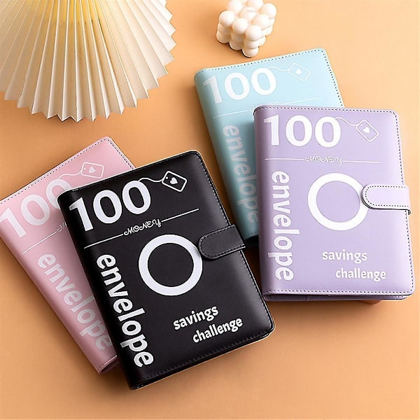 100 Konvolutter Sparepenger Utfordring Perm, A5 Spareperm Med Kontantkonvolutter For Planlegging Og Blue