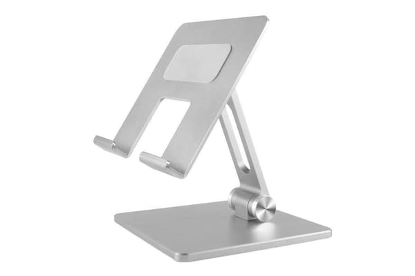 Sammenfoldeligt aluminiumsbordstativ til tablet og telefon